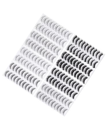 minkissy 80 Pairs Stick on Eyelashes Long Fake Eyelashes Lashes for Women Thickness Eyelashes Makeup Eyelash Beauty Favors Supplies Fluffy False Eyelashes Reusable Eyelashes Dense 3D Cart