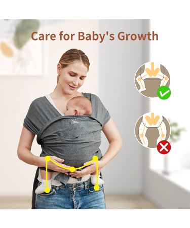 Baby Wraps Carrier | Breathable Hands-Free Sling for Newborn to Toddler | Adjustable Dark Grey Baby Carrier - Buy Online on GoSupps.com