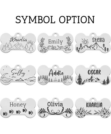 Natiform Personalized Stainless Steel Pet ID Tag | Double-Sided Engraving | Cat & Dog Collar Charm | Anti-Lost Name Tag for Pets (Bone) - Buy Online on GoSupps.com