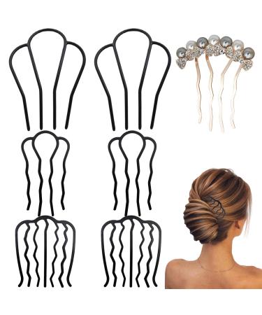 7 PCS Metal Hair Fork bun Clip Stick Side Hair Combs for Hairpin Includes 4 Prong Hair Fork and 7 Prong Hair Bun Clip and A Pearl Hair Fork Accessories  Hair Styling Tool Accessories for Women and Girls
