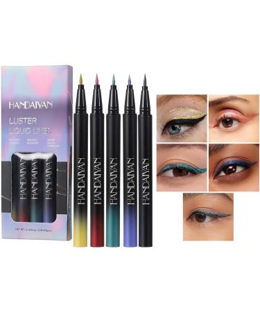 Glitter Liquid Eyeliners - Waterproof Eye Liner Eye Liner Pencil 5 Colors Color Eyeliners Long-Lasting Glitter Eye Liner Pencil for Girls Dance Night Women B - Buy Online on GoSupps.com