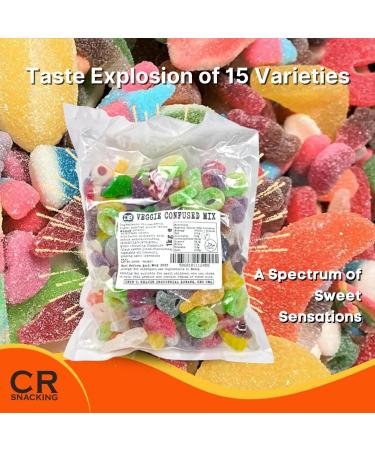 VEGETARIAN CONFUSED PICK & MIX SWEETS (1kg) - 15 Varieties Fizzy Sour Jelly Bulk Sweets | Party Bag Sweets | 1kg Fizzy Sour Sweets | Party Bag Sweets For Kids Children | Sweets In Bulk Cheap - Buy Online on GoSupps.com