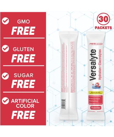 PEScience Versalyte Electrolyte Hydration Packets Sugar Free Electrolyte Powder with Magnesium Taurine Antioxidants Trace Minerals - Guava Pineapple 30 Servings - Buy Online on GoSupps.com