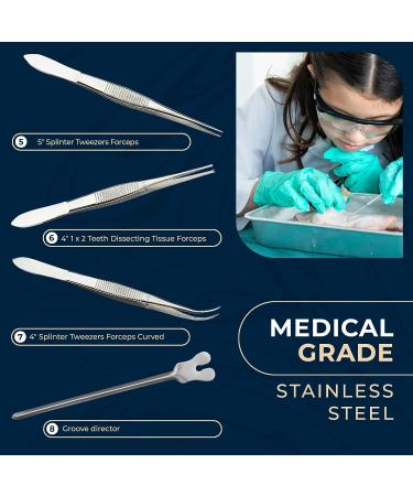 InstaSkincare Advanced Dissection Kit - 20 Pcs Set for Biology Lab and Medical Students - Stainless Steel Scalpel Knife Handle Blades Included - Buy Online on GoSupps.com
