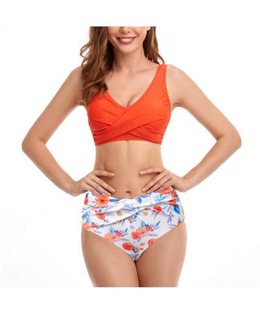 Watch Cheap Men's Family Pieces Two and Swimwear Bikini Mother Matching Swimsuit Girls Daughter Swimwear Set Hamburg T-Shirt L Orange