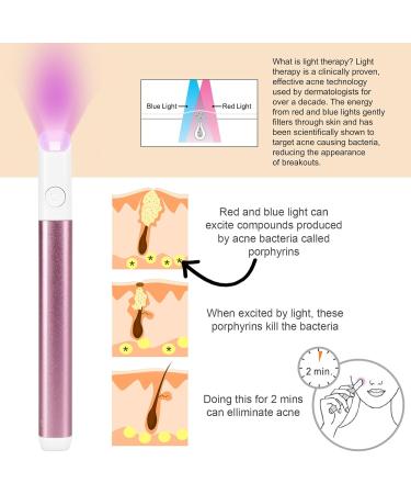 ASAB Light Therapy Acne Spot Treatment Pen Acne Scar Treatment Wrinkles Removal Spot Stick Blue and Red Light Therapy for Teenager Face Skincare Adult Beauty Device Fit for All Skin Types(Pink) - Buy Online on GoSupps.com