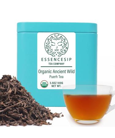 ESSENCESIP Organic Puerh Loose Leaf Tea | Woody Aroma | In Tea Tin 3.5 Ounce
