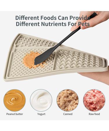 Qishare Peanut Butter Leak Mat for Dogs - Easy Clean with Spatula & Brush Suction Cup Bathing Mat (Beige) | International Shipping - Buy Online on GoSupps.com