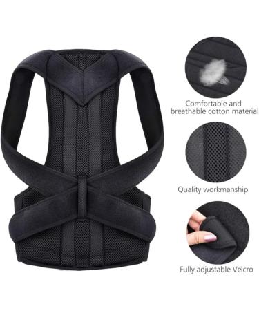 Back Support Back Brace Lumbar Support Back Support Posture Corrector Full Back Support Belt Brace Trainer Shoulder Back Support Belt(Black Large) Large Black - Buy Online on GoSupps.com