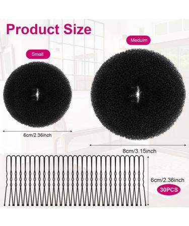 URAQT Hair Donut Bun Maker Set 4 Pcs - Blonde Chignon Doughnut Bun Hair Accessories with 30 Hair Pins - Black Ring Style Shaper for Women, Girls & Kids - Buy Online on GoSupps.com