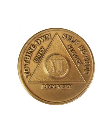 12 Year Bronze AA (Alcoholics Anonymous) - Sober / Sobriety / Birthday / Anniversary / Recovery / Medallion / Coin / Chip