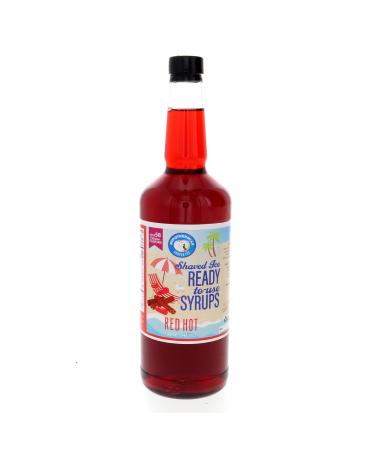 Red Hot Ready to Use Hawaiian  Snow Cone Syrup Quart (32 Fl. Oz)