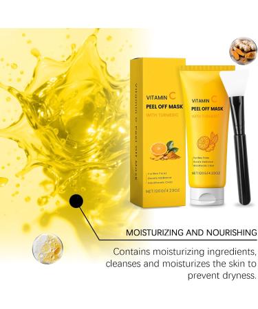 Rubu22a Turmeric night mask peeloff face mask organic collagen deep mask turmeric night pack vitamin C gentle cleansing moisturizing caring 120 g 04 g 300er Pack - Buy Online on GoSupps.com