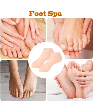 Silicone Moisture Socks for Dry Cracked Feet - Foot Care Spa Gel Socks for Women (Beige) - Buy Online on GoSupps.com