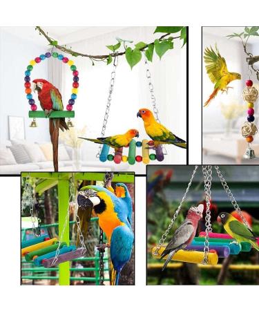 12Pcs Parrot Toys for Small Birds - Hammock Swing, Bell, Chewing Toys - Ideal for Budgies, Cockatiels, Parrots - Finches Accessories - Buy Online on GoSupps.com