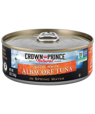 Crown Prince Natural Solid White Albacore Tuna in Spring Water, 5 Ounce Cans (Pack of 12) Spring Water 5 Ounce (Pack of 12)