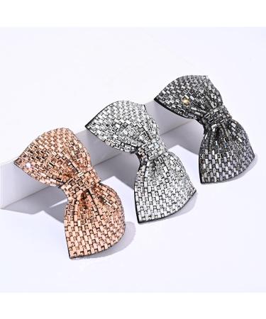 Vintage Hair Clips Bow Hair Pin Hair Bows Clip Women's Hair Bow Hair Clips Sparkling Hair Pins Hair Bows Clip for Thick Hair Women Girls Dark Grey - Buy Online on GoSupps.com
