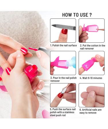 10 Pcs Pink Acrylic Nail Art Soak Off Cap Clips - UV Gel Polish Remover Wraps - Buy Online on GoSupps.com