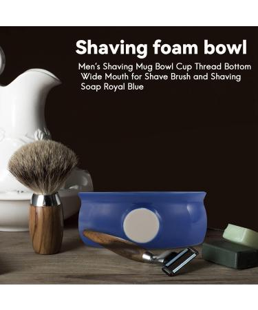Uinfhyknd Ceramic Men's Shaving Mug Bowl - Wide Mouth Design for Shaving Brush & Soap - Royal Blue - Buy Online on GoSupps.com