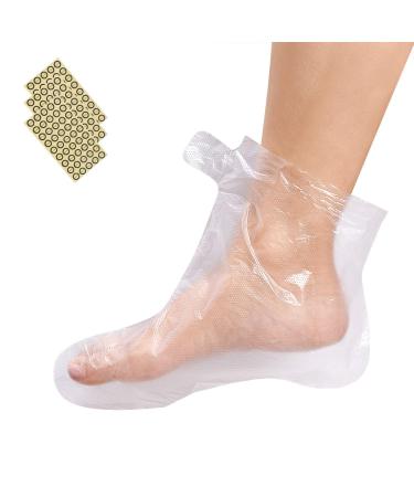 No lifts 200 pieces transparent plastic ankle boots paraffin swimming additives for the pedicure hot spa-wax treatment foot cover per cozie liner thermal insulation bootie liner
