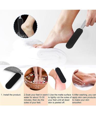 Wilsonzin Foot File for Hardened or Dry Skin Stainless Steel Callus Remover Double-Sided and 40 Replacement Sandpaper Foot Care Set Callus Planer for Pedicure Foot Care - Buy Online on GoSupps.com
