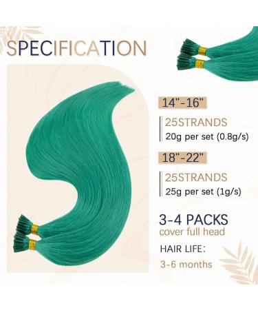 Runatur I Tip Extensions - Real Hair 35cm Blue-Green Teal Pre-Bonded Extensions | Cold Fusion Invisible 20g - Buy Online on GoSupps.com