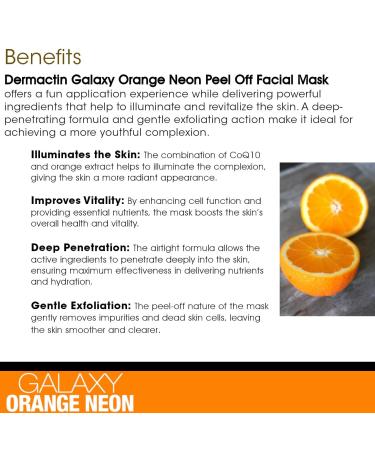 Buy Galaxy Orange Neon Peel Off Facial Mask with CoQ10 - Refreshing Skincare | 1.76 oz - International Shipping Available - Buy Online on GoSupps.com
