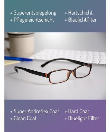 Reading Glasses with Blue Light Filter | Extra Long Temples | Havana 1.25 Diopters - Shop Internationally - Buy Online on GoSupps.com