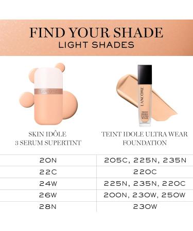 Lanc me Id le 3 Serum Supertint Skin Tint - Dewy Even tone with Niacinamide and Hyaluronic Acid for 24HR - Sheer to Buildable Coverage 28N: Light to Medium Skin with Neutral Undertones - Buy Online on GoSupps.com