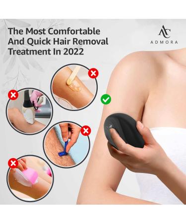 Crystal Hair Eraser: Safe & Portable Hair Removal Stone for Women & Men - Painless Exfoliator & Nail Filer - Coal Black - Buy Online on GoSupps.com