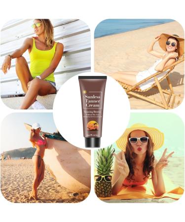 lyanny Tanning Accelerator Cream Light Brown Tanning Lotion Hawaiian Tanning Oil Natural Ingredients Tanning Cream Tan Accelerator for Outdoor Sun and Tanning Beds - Buy Online on GoSupps.com