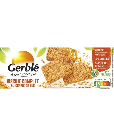 Gerbl Vitality Wheat Germ Wholemeal Cookies Light Sugar Palm Oil Free 1 Box of 25 Cookies 210 g - Buy Online on GoSupps.com