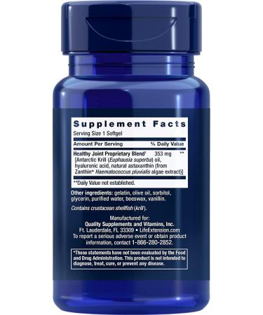 Life Extension Krill Healthy Joint Formula - 30 Softgels for Joint Support - Buy Online on GoSupps.com