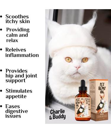 Charlie Buddy Hemp Oil for Dogs & Cats - Hip & Joint Support, Skin Health, Anxiety Relief, Pain Management - Omega 3, 6, 9 with Vitamins B, C, E - Buy Online on GoSupps.com