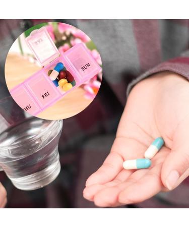 Pill Box Organiser 7 Day One Time a Day Pill Dispenser Storage Case for Medication Supplements Vitamins and Cod Liver Oil Pink - Buy Online on GoSupps.com