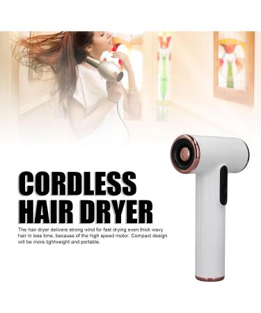 Cordless Hair Dryer 200W Blow Dryer USB Rechargeable Small Hair Blow Dryer Fast Drying Blow Dryer with Nozzle for Camping Beaches Home Travel 15000mAh (US) - Buy Online on GoSupps.com