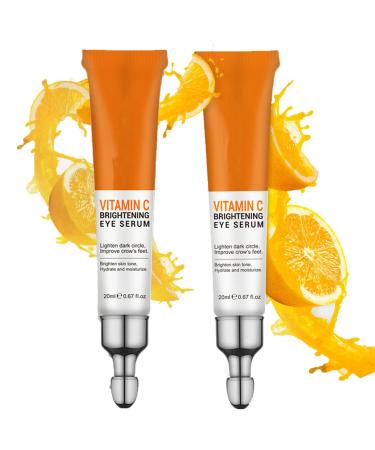 Vitamin C Eye Cream for Dark Circles Fine Lines Puffiness Crow's Feet Eye Bags Under Eyes Treatment for Women & Men Advanced Anti-Aging Super C Eye Serum With Hyaluronic Acid 1.34 oz 2