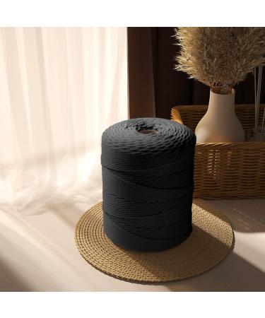 ZUEXT 4mm x 500m Black Macrame Cotton Cord - Handmade Braided Rope for Wall Hanging, Weaving, Tapestry - Craft DIY Supplies - Buy Online on GoSupps.com