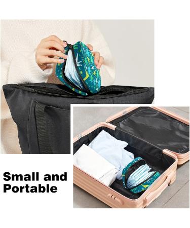 Dinosaur Print Sanitary Napkin Storage Bag - Portable Period Kit Pouch for Menstrual Cup & Pads - Buy Online on GoSupps.com