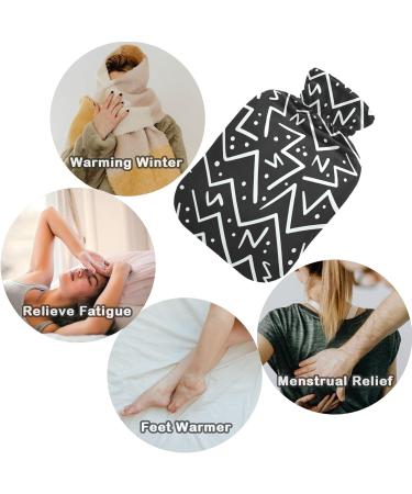 Naanle Geometric Stripes Heat Bottle with Cover - 1L Transparent Hot Water Bottle for Bed Hand & Foot Warmer Pain Relief & Cold Therapy - Perfect Winter Comfort - Buy Online on GoSupps.com
