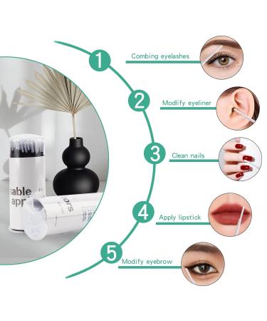 200PCS Disposable Micro Cotton Swabs - Micro Applicator Brushes for Eyelash Extensions & Makeup Cleaning (Black & White - Buy Online on GoSupps.com