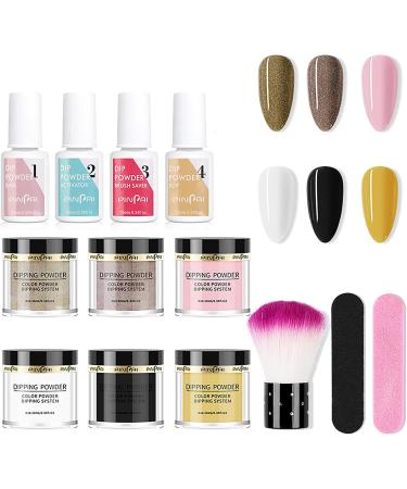 6 Colors Dip Powder Nail Kit MKNZOME 13 PCS White Black Yellow Pink Nail Glitter Dipping Powder Starter Kit Nail Powder Nail Accessories Nail Art Set Nail Kit for Beginners Gift for Girls and Women ZF009 - Buy Online on GoSupps.com