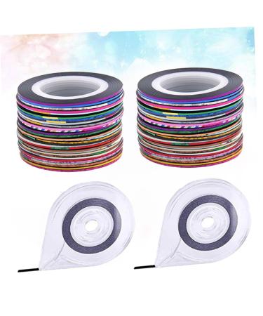 FRCOLOR 60 Rolls/2 Sets Foil Stickers Nail Tape Strips for Art Sticker Adhesive Tape Decorate Dispenser Manicure - Buy Online on GoSupps.com