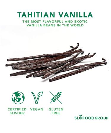 Slofoodgroup Gourmet Tahitian Vanilla Beans - Premium Grade A Pods from Papua New Guinea - 5 Count for Cooking, Baking, Ice Cream - Buy Online on GoSupps.com