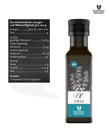  lm hle Solling Organic Chia Oil Virgin (6 x 100 ml) - Premium Cold-Pressed Nutrient-Rich Superfood for Cooking & Wellness - Buy Online on GoSupps.com