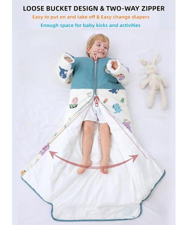 Chilsuessy Winter Baby Sleeping Bag 2.5 Tog | Dinosaur Park Design | 150cm/6-9 Years | Adjustable Length and Removable Sleeves | Kids Wearable Blanket for Boys and Girls, Toddler Sleeping Sack - Buy Online on GoSupps.com