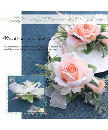 Campsis Handmade Pink Wrist Corsage Set for Wedding Prom Beach Photography - 2PCS - Buy Online on GoSupps.com