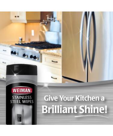 Weiman Stainless Steel Wipes 92 Ct - 7 X 8 - 30/Canister - 4 Canisters/Carton - Buy Online on GoSupps.com
