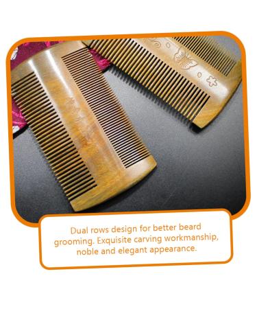 Minkissy Sandalwood Beard Combs for Men - 2 Pack Green Hair & Beard Cutting Comb | Travel Pocket Ridge Brush - Buy Online on GoSupps.com