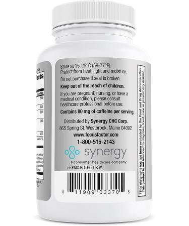 Focus Factor PRO MAX Nootropic 60ct Brain Supplement for Memory, Concentration & Energy - Ginkgo Biloba, Lions Mane, Bacopa Monnieri Capsules for Brain Health & Cognitive Support - Buy Online on GoSupps.com